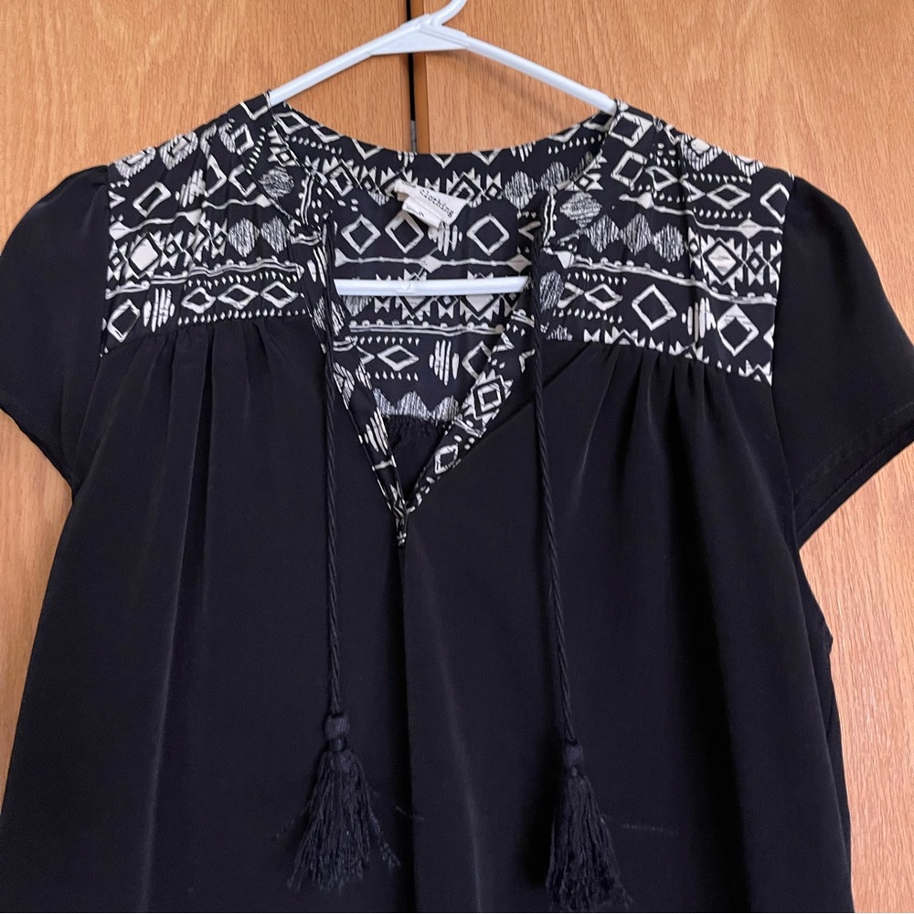 One clothing brand high-low mumu-style dress.